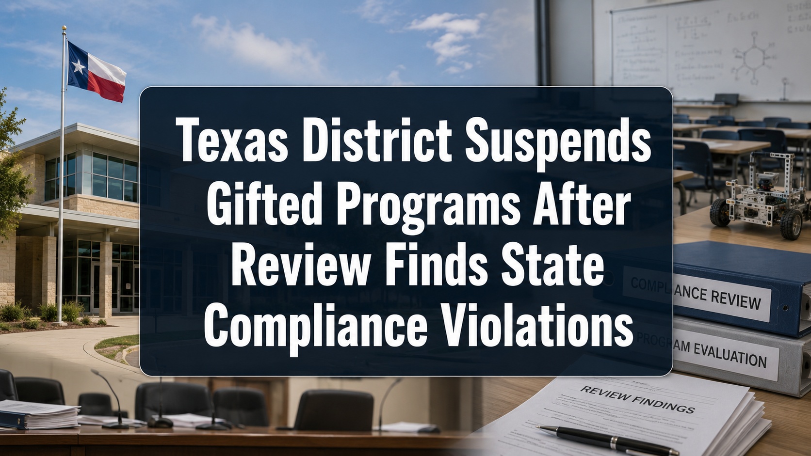 Texas District Suspends Gifted Programs After Review Finds State Compliance Violations