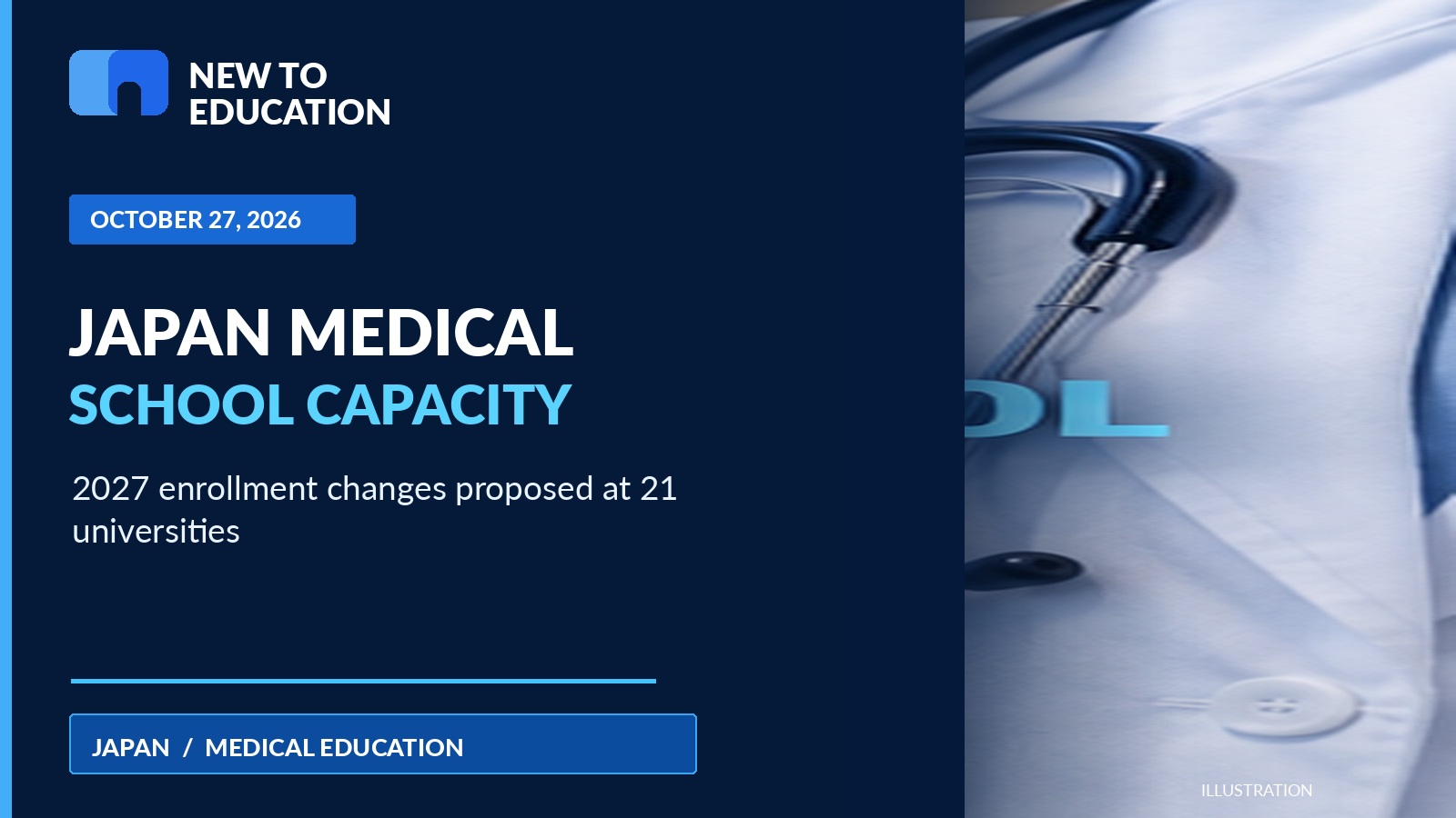 Japan Publishes Planned 2027 Medical School Enrollment Capacity Changes at 21 Private Universities