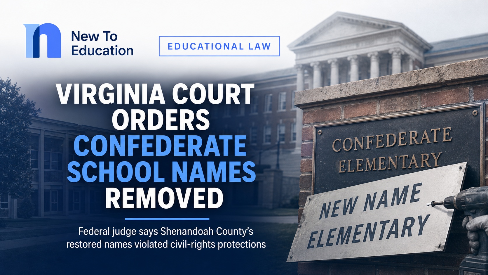 Federal Judge Orders Virginia School District to Remove Restored Confederate School Names