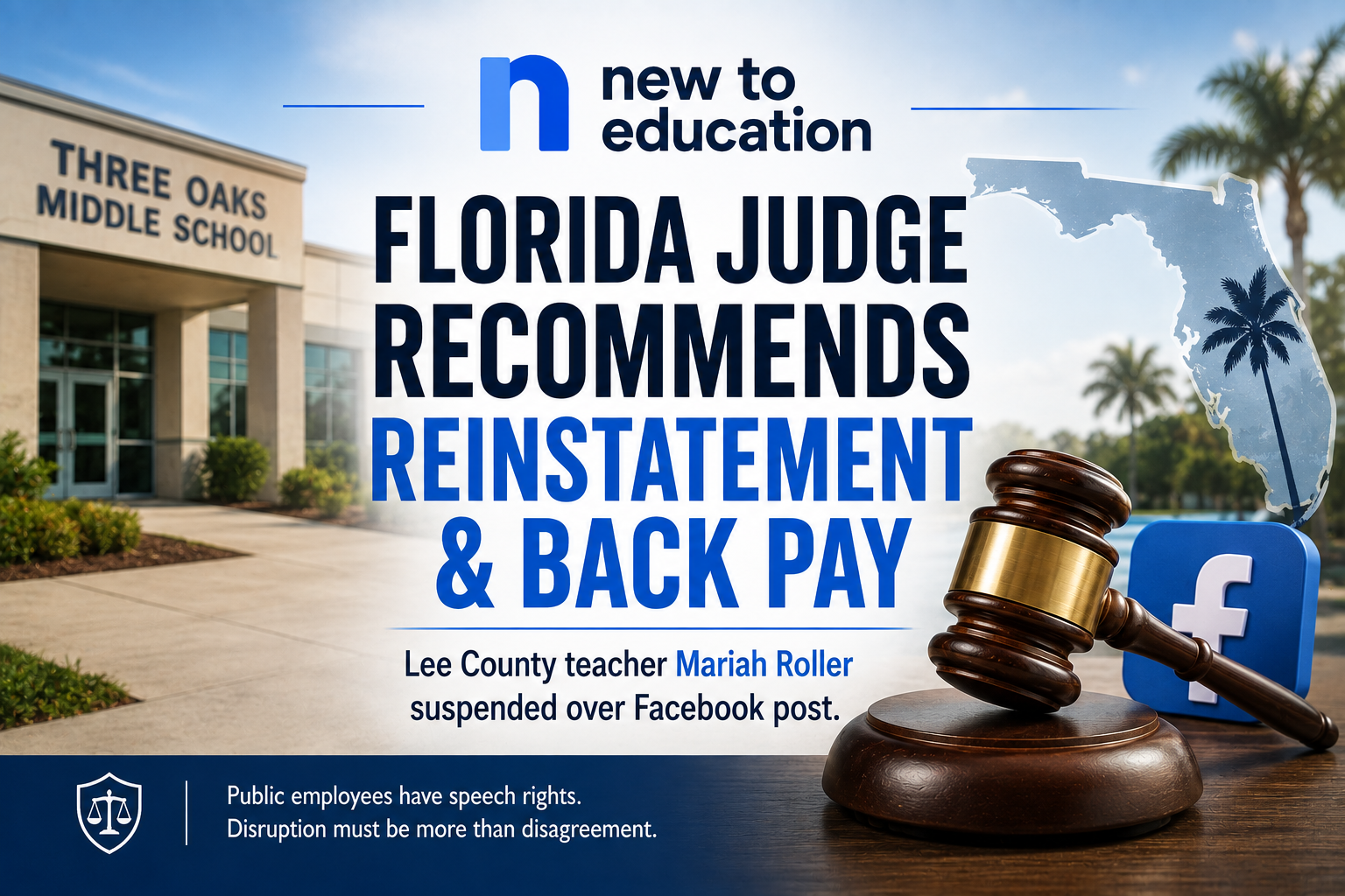 Florida Judge Recommends Reinstatement and Back Pay for Lee County Teacher Suspended Over Facebook Post
