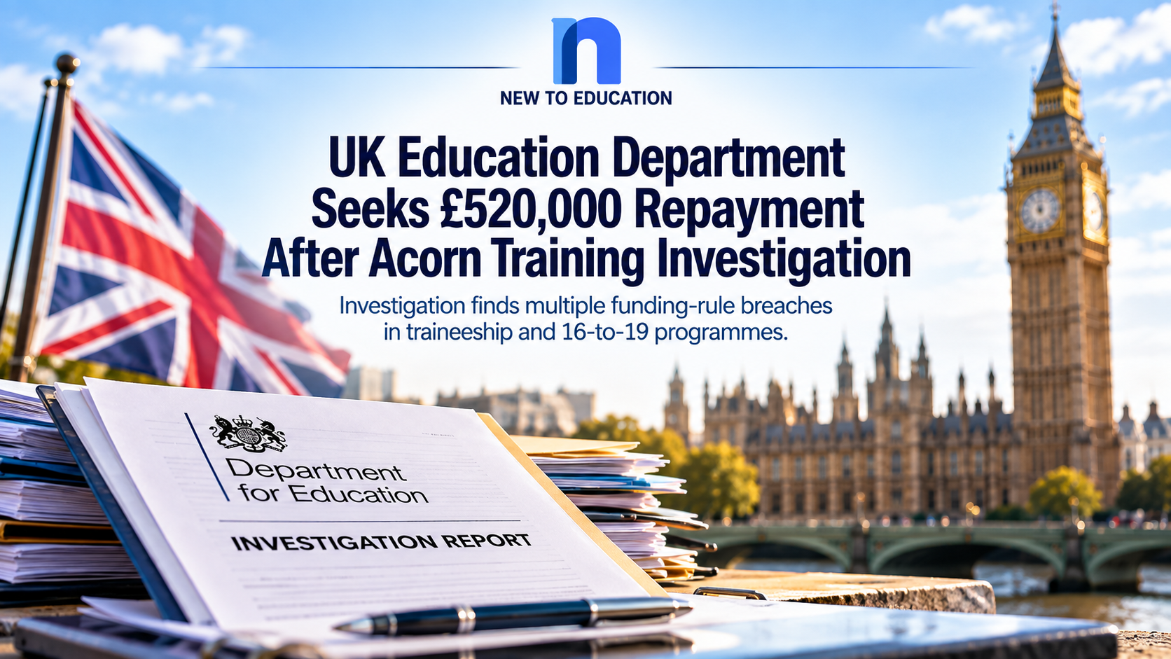 UK Education Department Seeks £520,000 Repayment After Acorn Training Funding Investigation