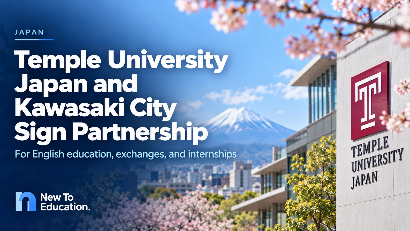 Temple University Japan and Kawasaki City Sign Partnership for English Education, Exchanges, and Internships