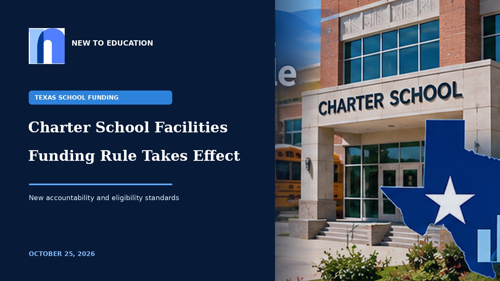 Texas Charter School Facilities Funding Rule Takes Effect October 25 With New Accountability Requirements